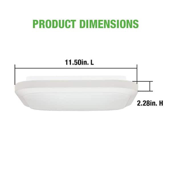 12 in. Low Profile LED Flush Mount Square Closet Light Fixture 1100 Lumens 3000K 4000K 5000K Dimmable Hallway Stairwell