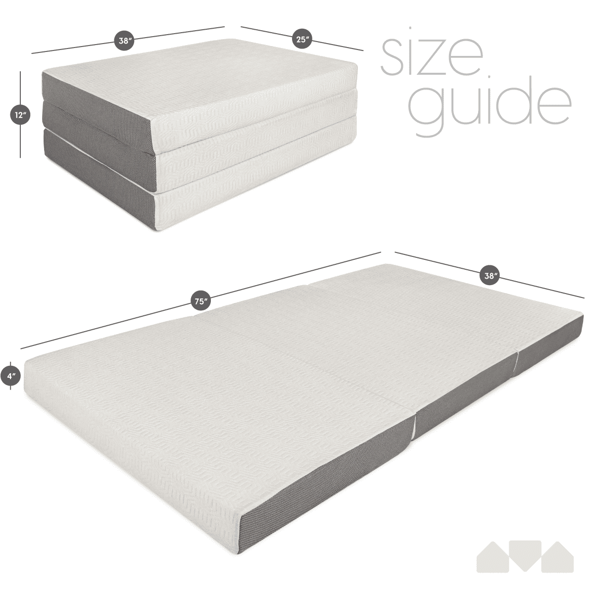 Milliard 4 Inch Tri Folding Foam Mattress, Twin: Twin