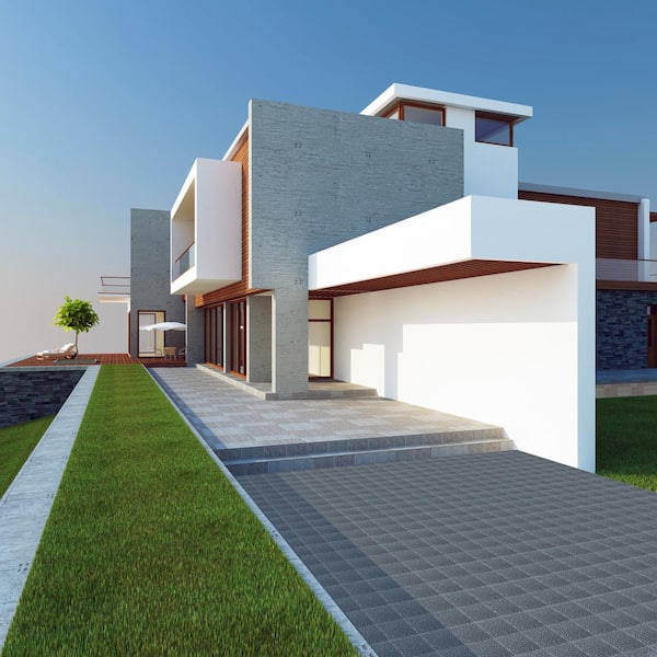 Plastic Interlocking Cobbled Stone Look Garden Pathway Tiles, Decorative Floor Grass Pavers Anti- Slip Mat (5-Pack)