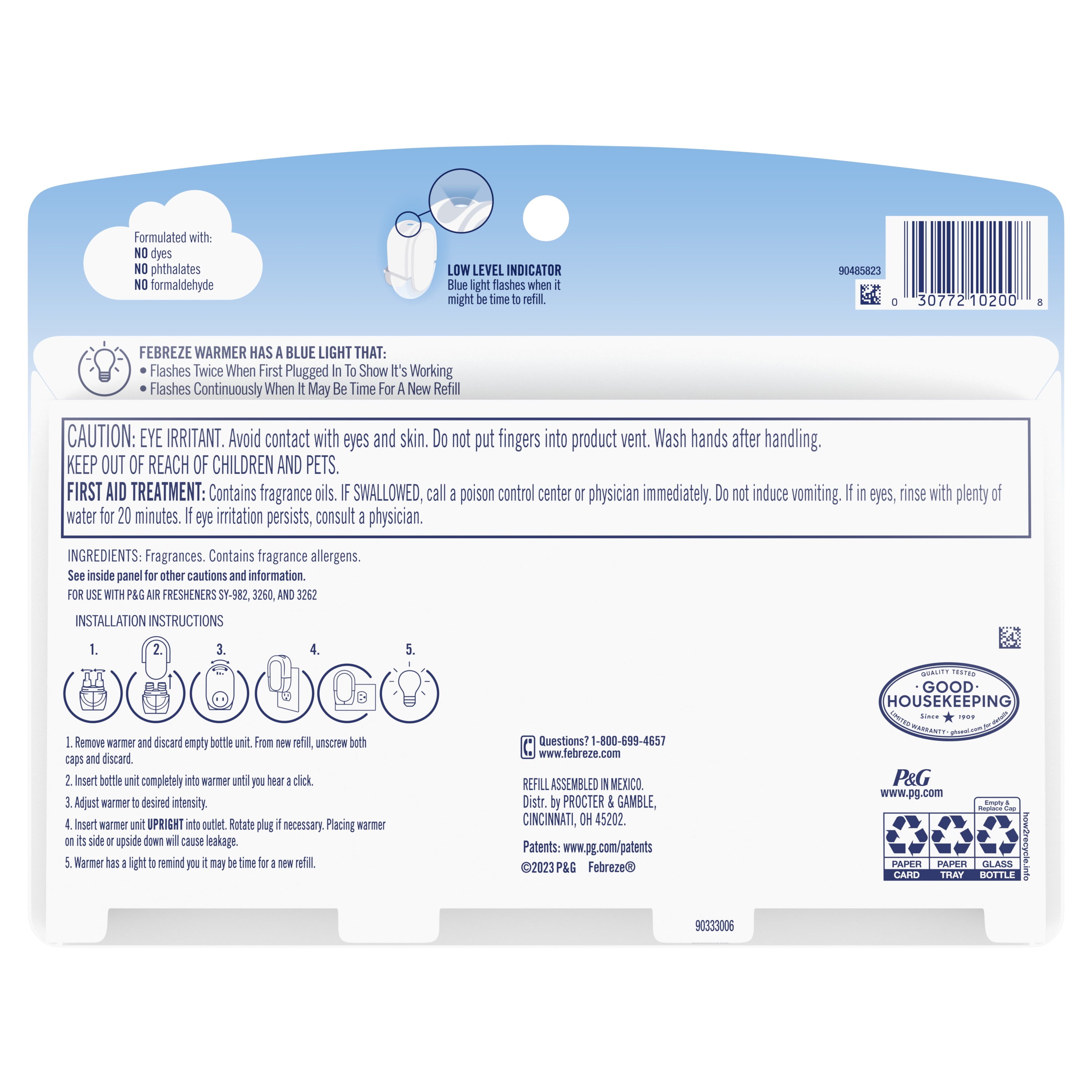 Febreze PLUG Air Freshener, Variety Pack, (3) .87 fl. oz. Oil Refills