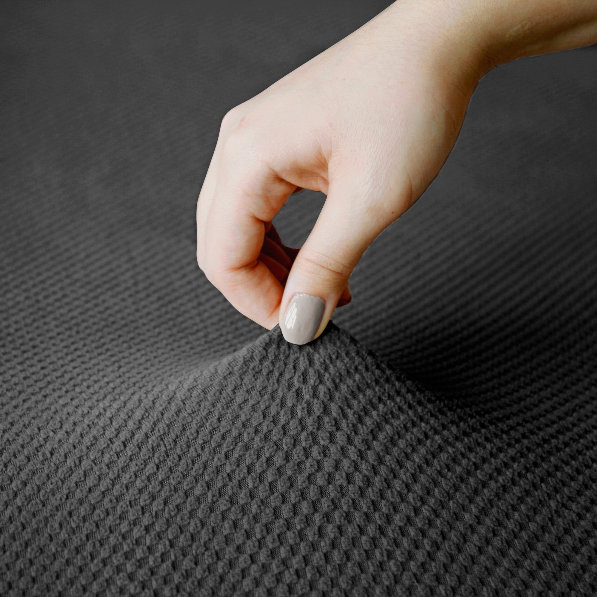 Mainstays Pixel Stretch Fabric Loveseat Slipcover, Gray, 1-Piece