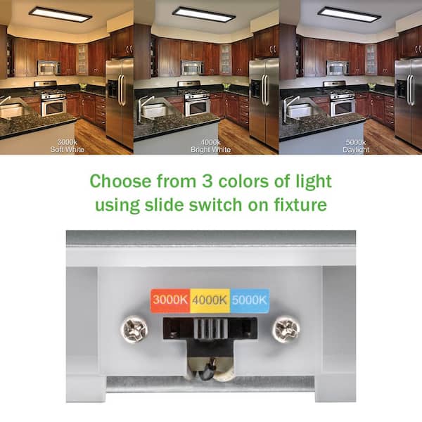 48 in. x 10 in. Oil Rubbed Bronze LED Flush Mount Light (4-Pack)