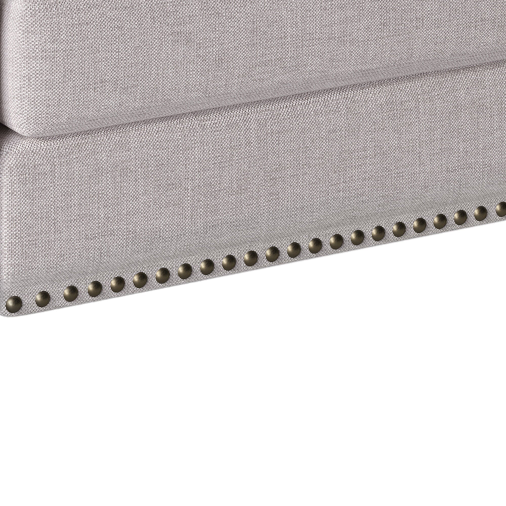 SYNGAR Accent Chair for Living Room, Bedroom Comfy Reading Armchair, Mid Century Modern Arm Chair Soft Linen Upholstered Cozy Side Single Sofa Chair Nailhead Trim Decor Relaxing Seating, Beige