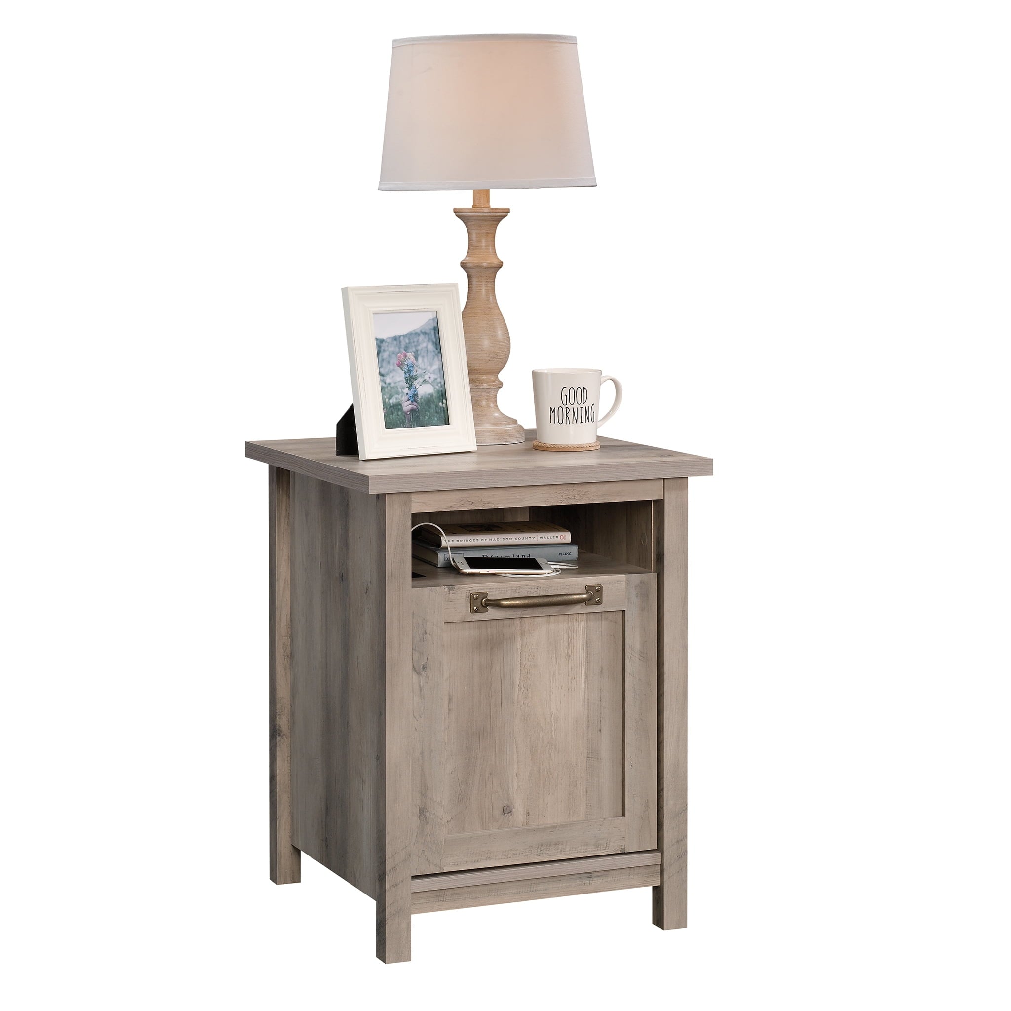 Better Homes & Gardens Modern Farmhouse USB Nightstand, Rustic Gray
