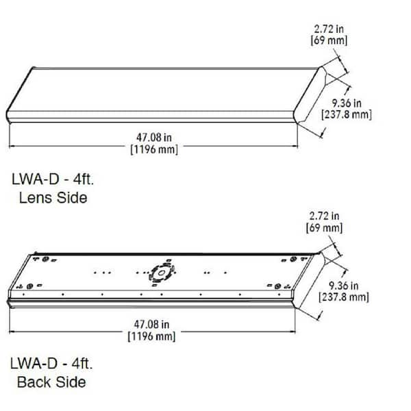 4 ft. 6293 Lumens 128-Watt Equivalent Integrated LED Dimmable White Diffused Lens Wraparound Light, 5000K Daylight