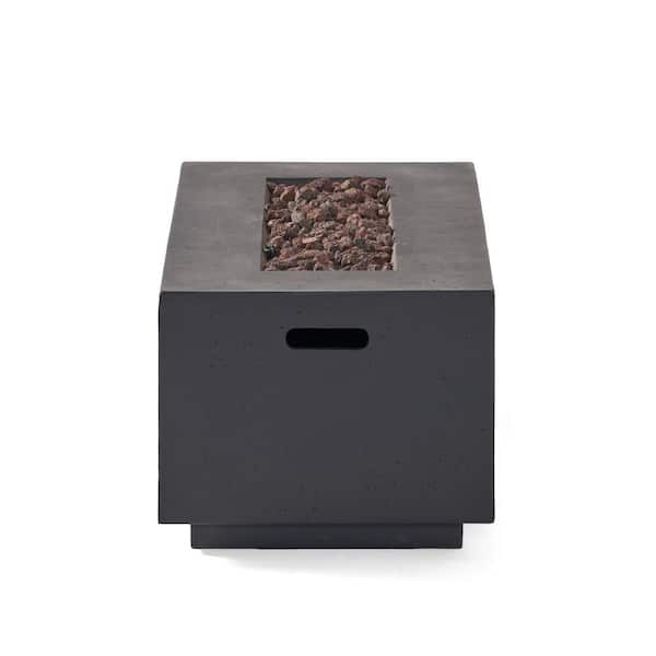 Mayfair Dark Gray Rectangular Stone Fire Pit (No Tank Holder)