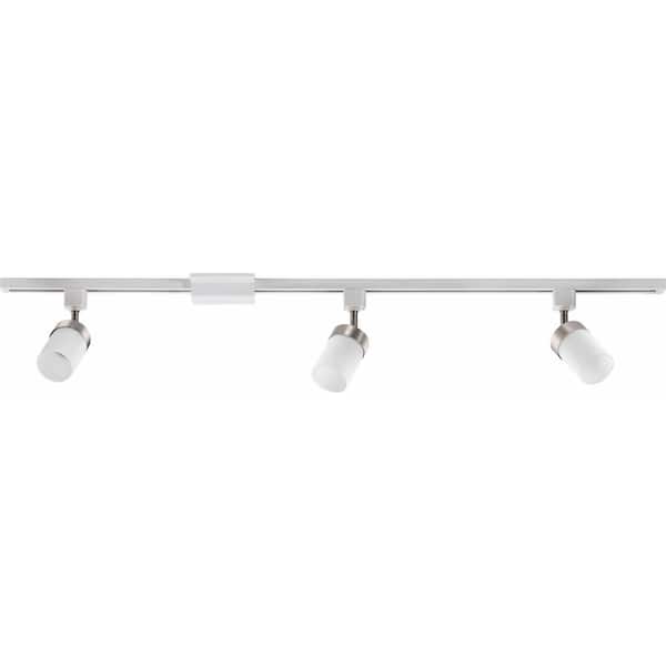 LTKNCYLD 4 ft. 3-Light Brushed Nickel Linear Track Lighting Kit
