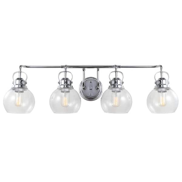 Shirley 34 in. 4-Light Metal/ Bubbled Glass Chrome Vanity Light