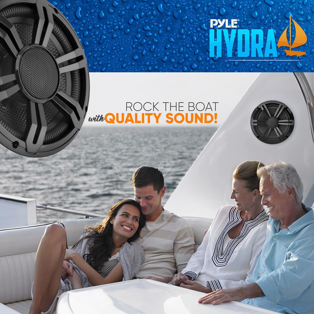 Pyle 6.5” Slim Marine Subwoofer - 150W 4 Ohm Waterproof Car Component Speaker System (Black)