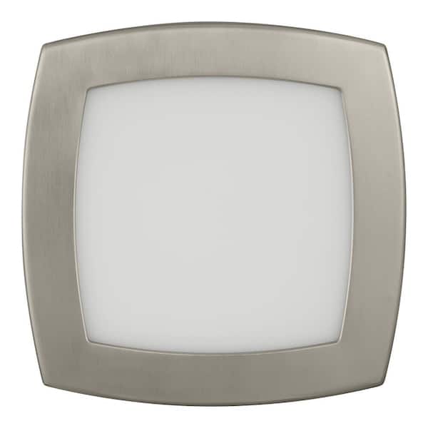 Square 12 in. Brushed Nickel Selectable LED Flush Mount (2-Pack)