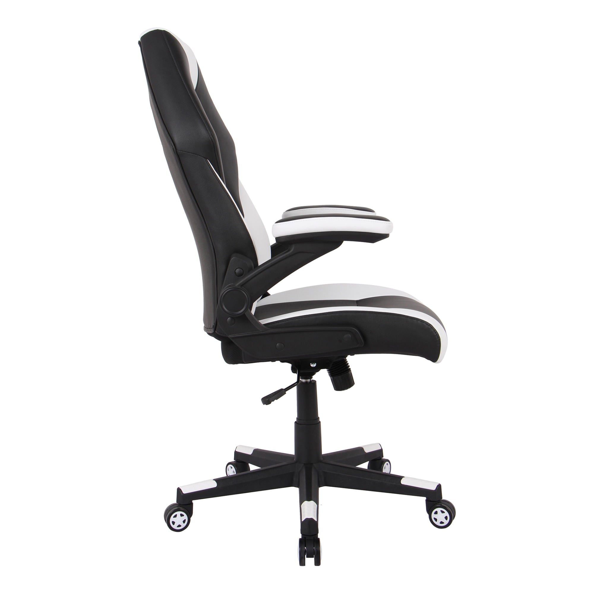 RS Gaming™ RGX Faux Leather High-Back Gaming Chair, Black/White, BIFMA Compliant