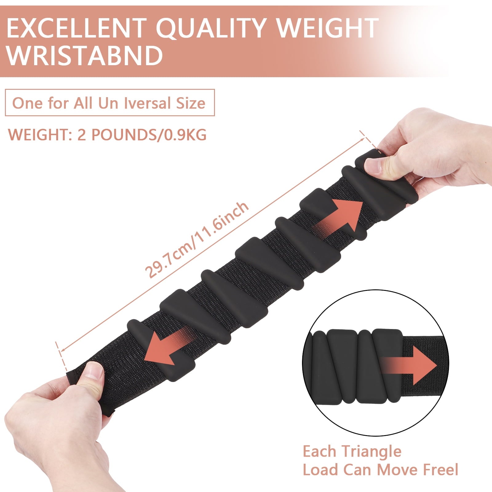 2Pcs Wrist Weights Set 2lbs Weighted Bracelet Adjustable Wrist Ankle Weights Silicone Wrist Workout Weights Wearable，Black
