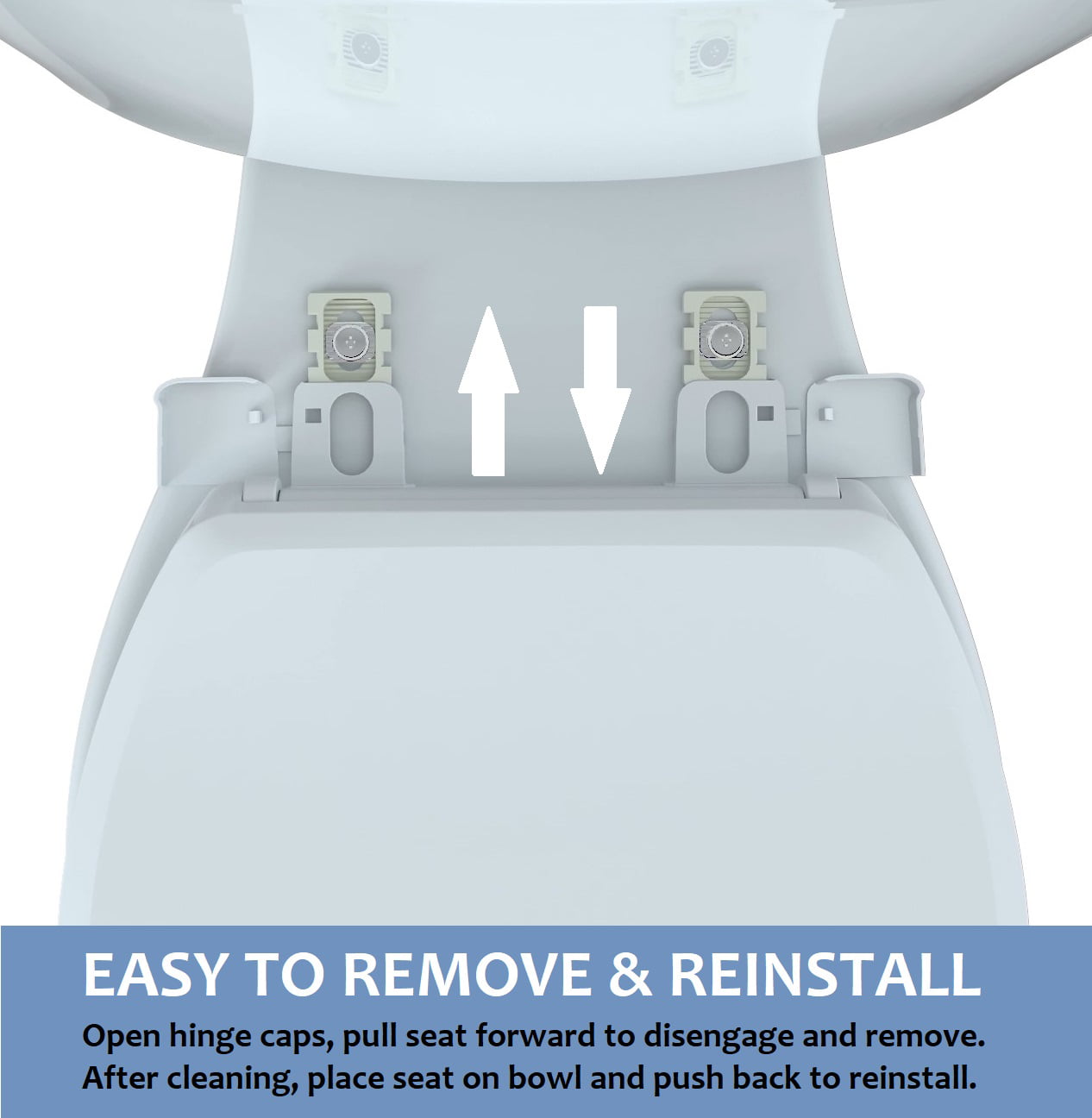 R&T B1130 Toilet Seat 400 pound Oval Plastic Toilet Seat Soft Close No Slam White