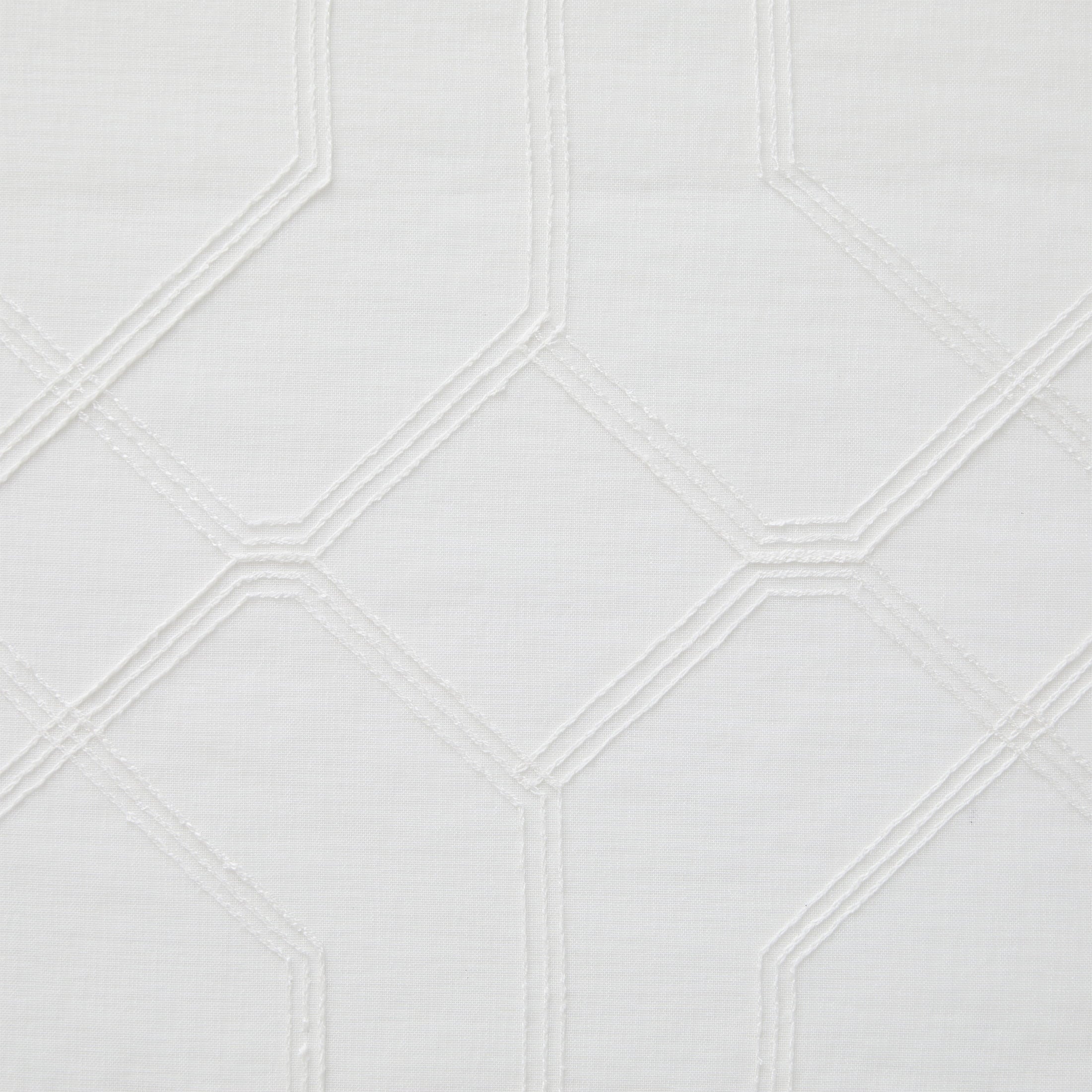 Mainstays Modern White Geometric Rod Pocket Sheer Curtain Set, 28