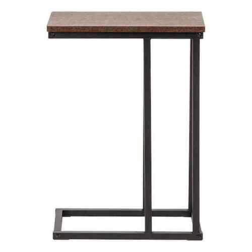 Brown C-Shaped Side Table