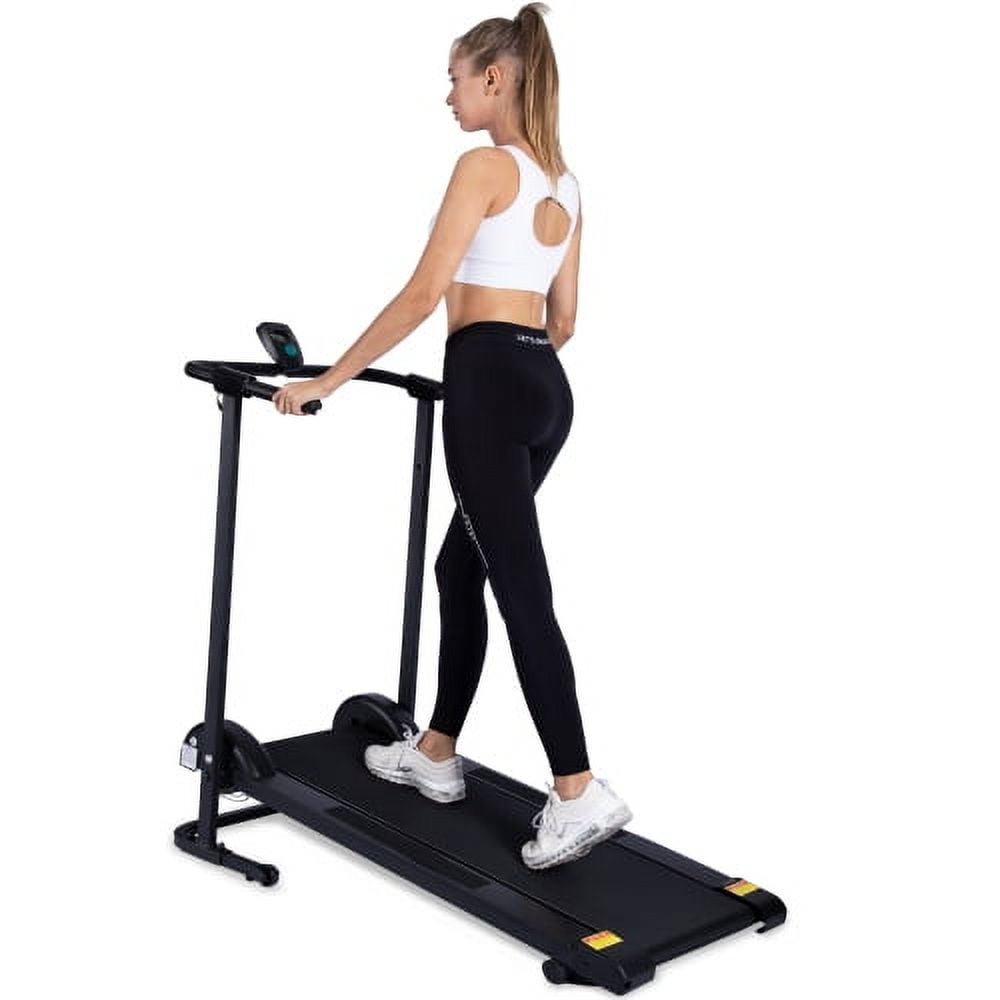 Manual Treadmill, Non Electric Treadmill with 10° Incline, Compact Foldable Treadmill Exercise Machine Fitness Exercise Equipment for Apartment Home Walking Jogging Running Cardio Training