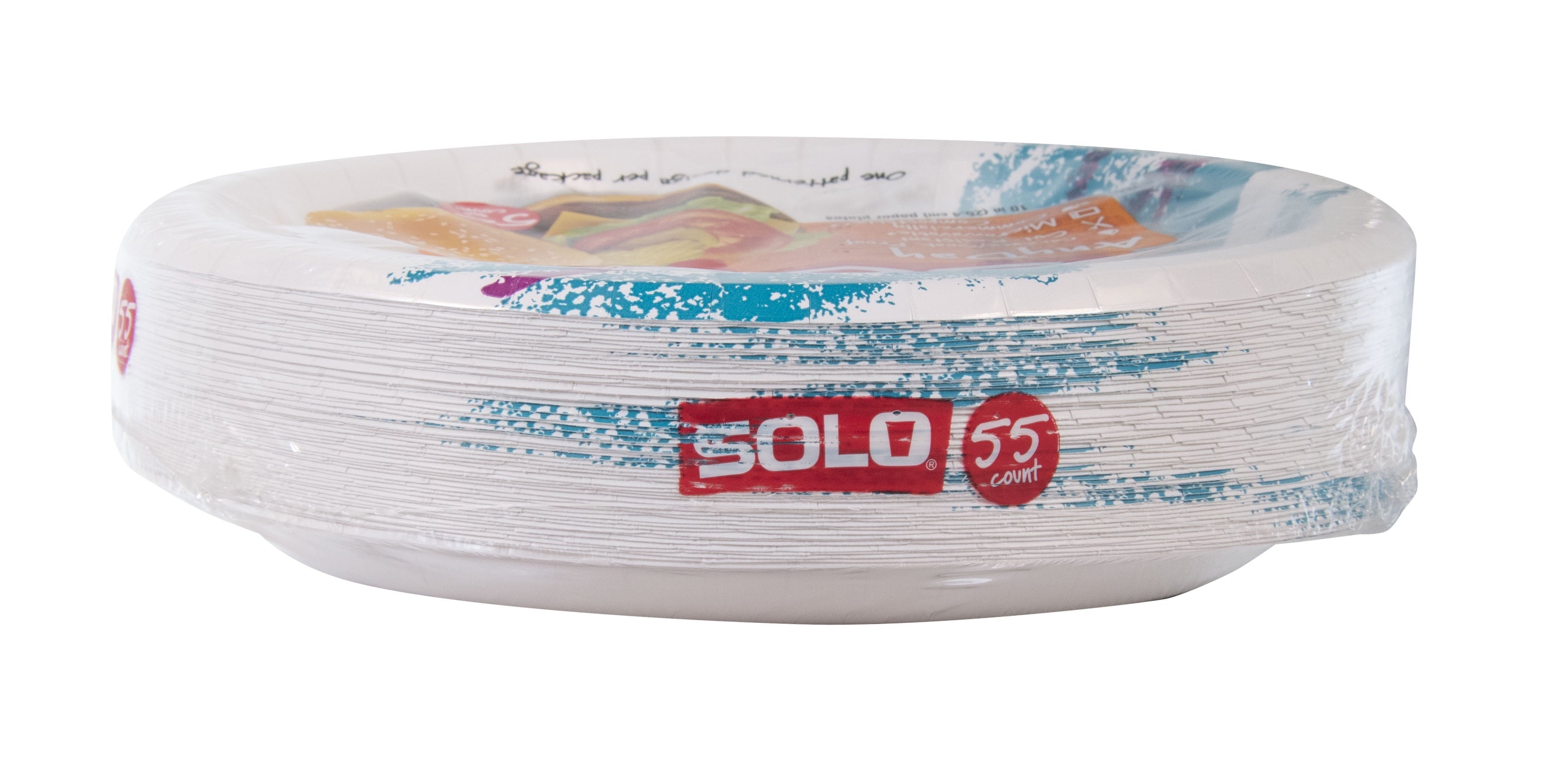 Solo Jazz Disposable Paper Plates, 10in, 55ct