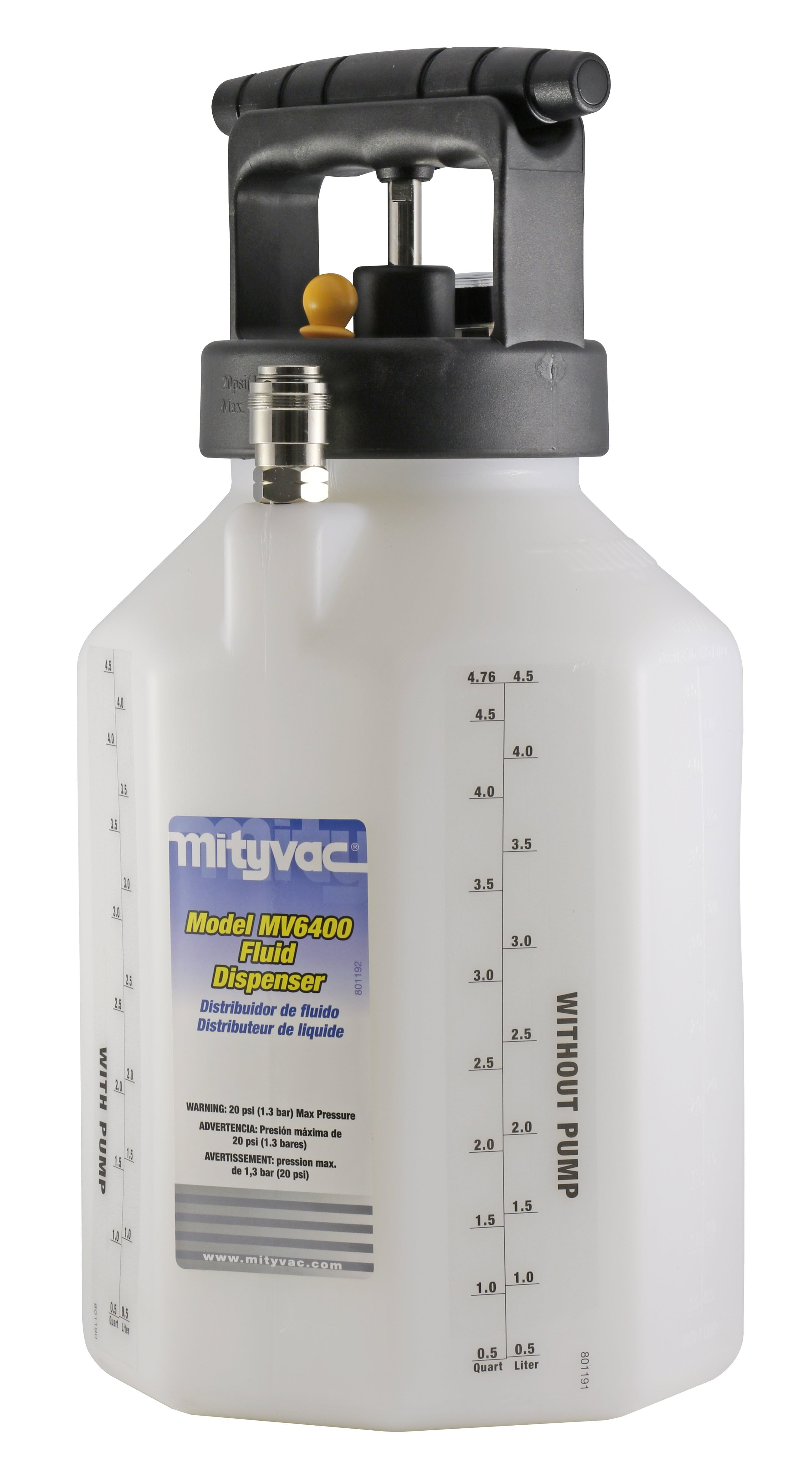 Mityvac MV6400 1 Gallon Manual Pump Fluid Dispensing System with 5' Hose
