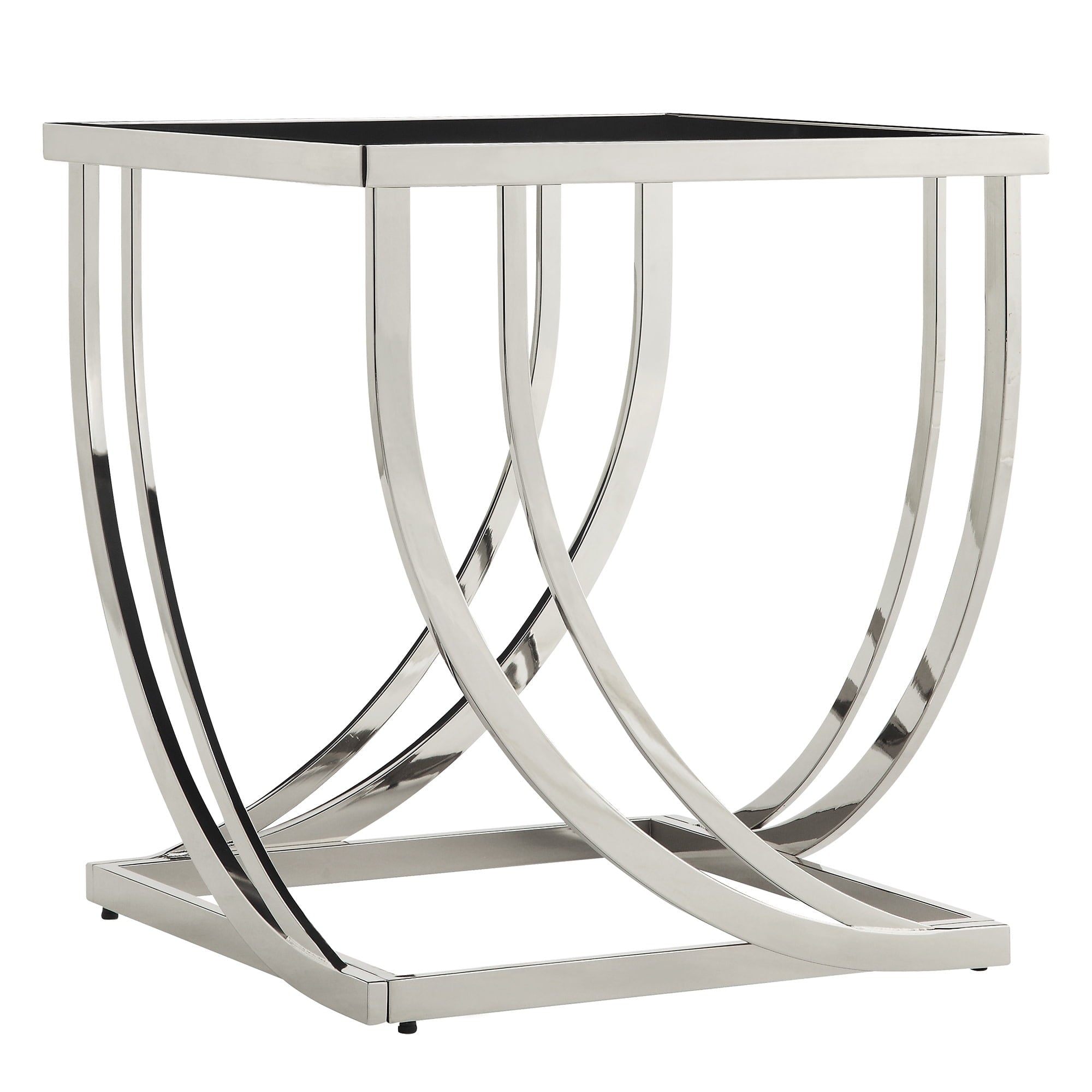 Weston Home Steel Arch Curved Sculptural End Table, Chrome