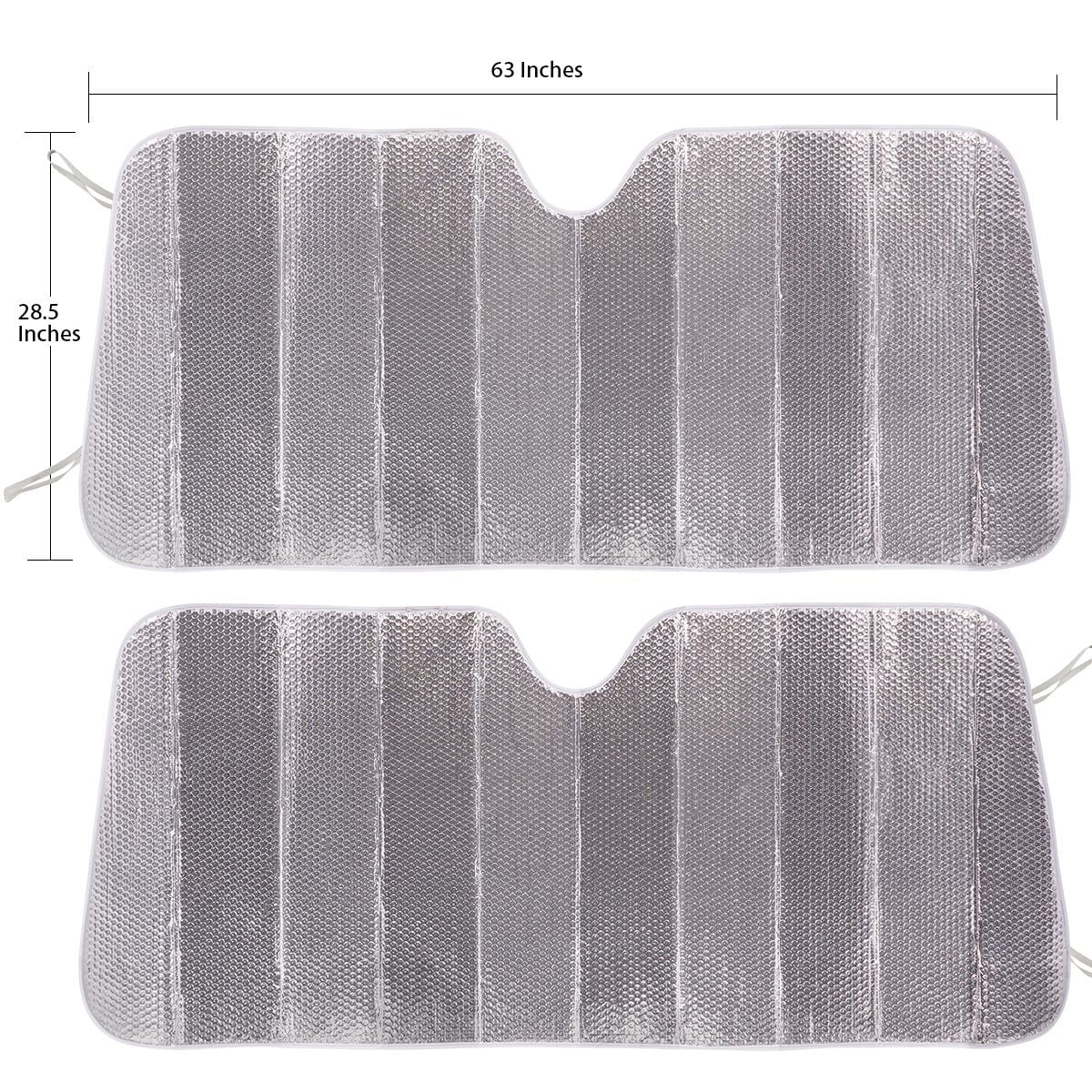 Auto Drive Universal Fit On Most Vehicles' Windshield Silver Accordion Sunshade 1 Pack, 63'' x 28.5''