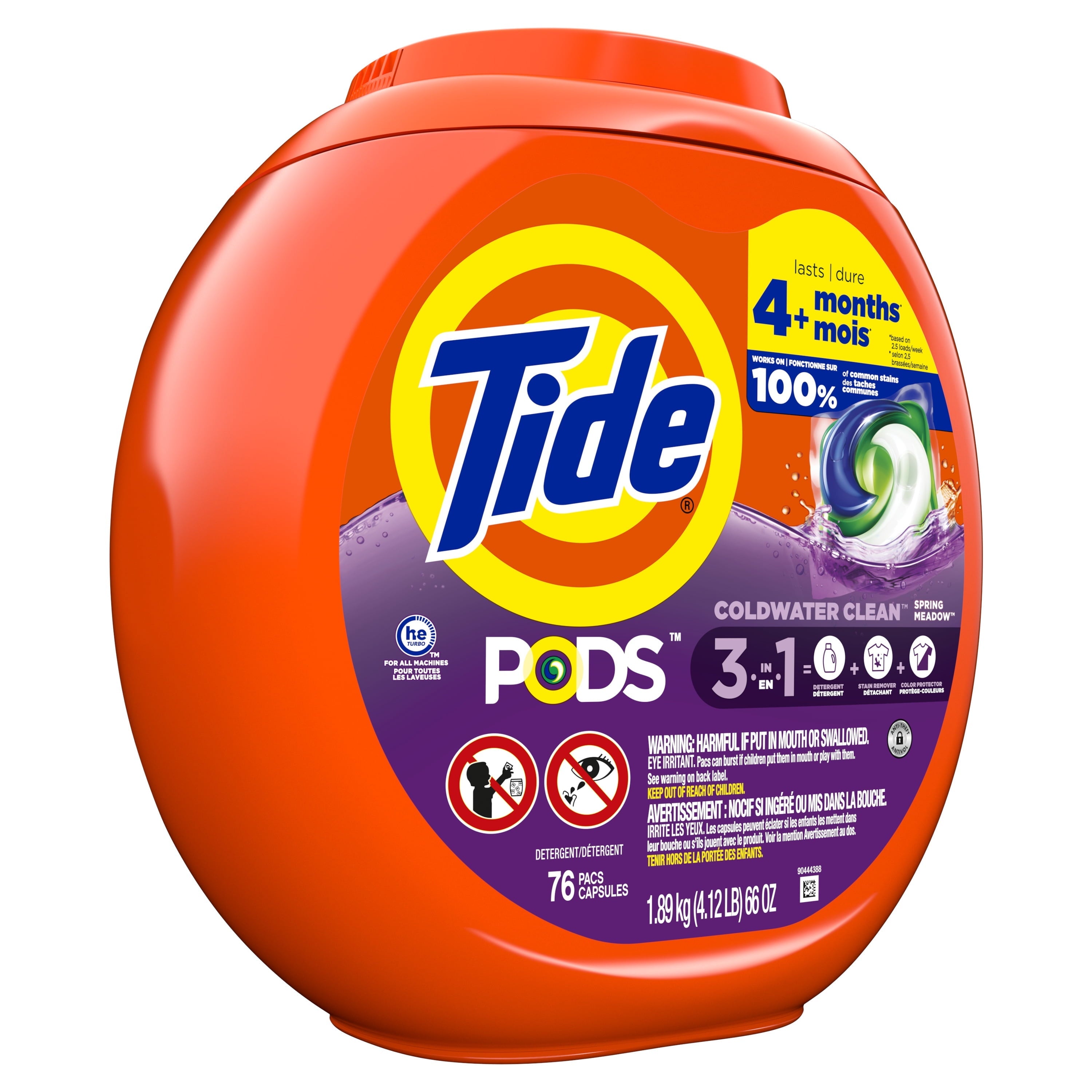 Tide Pods Laundry Detergent Soap Packs, Spring Meadow, 76 Ct
