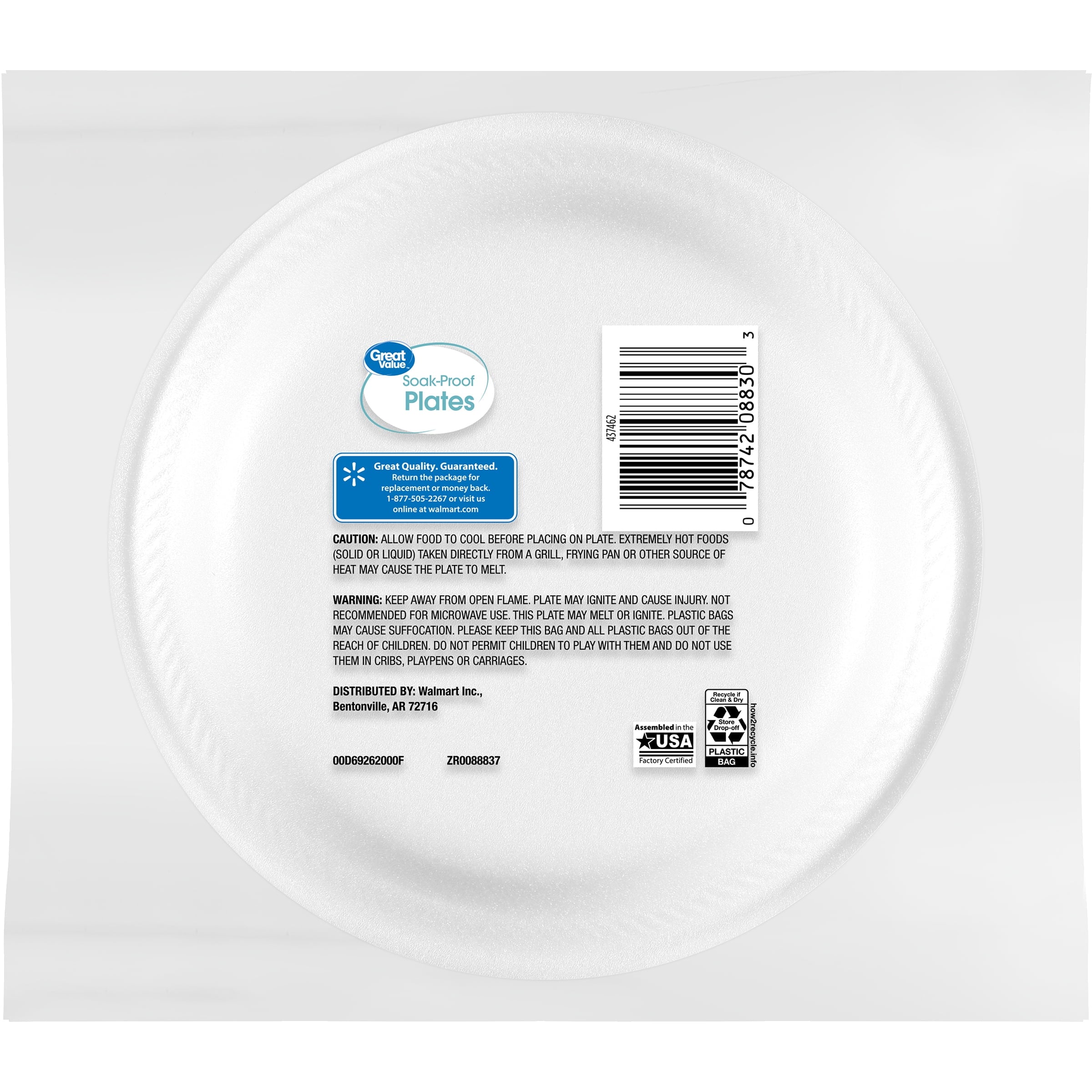 Great Value Everyday Disposable Foam Plates, 9 in, 150 CT