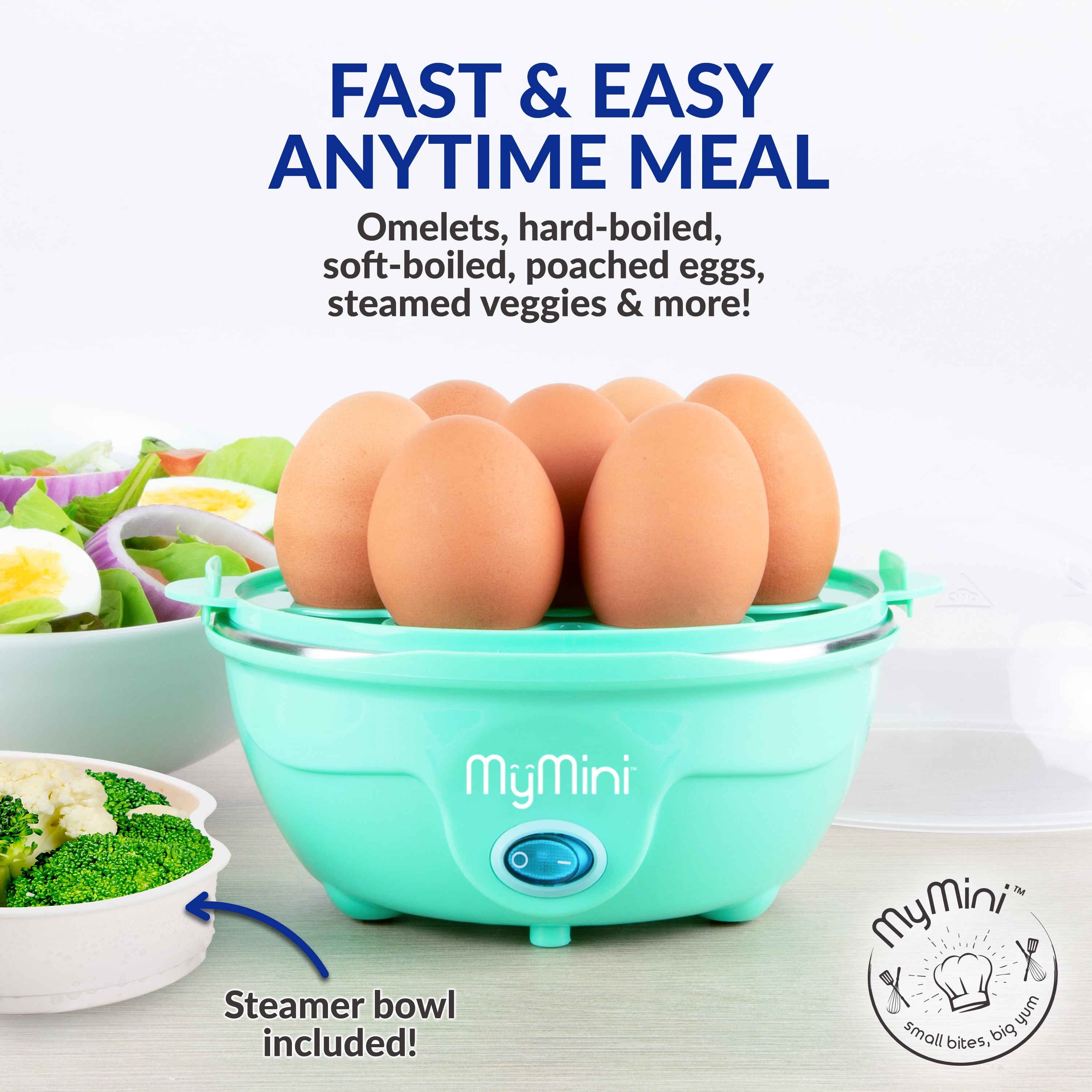 MyMini Premium 7-Egg Cooker, Teal