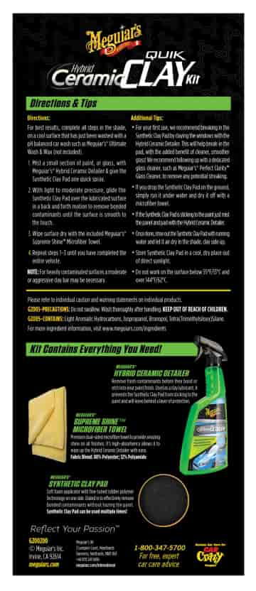 Meguiar's G200200 Hybrid Ceramic Quik Clay Kit