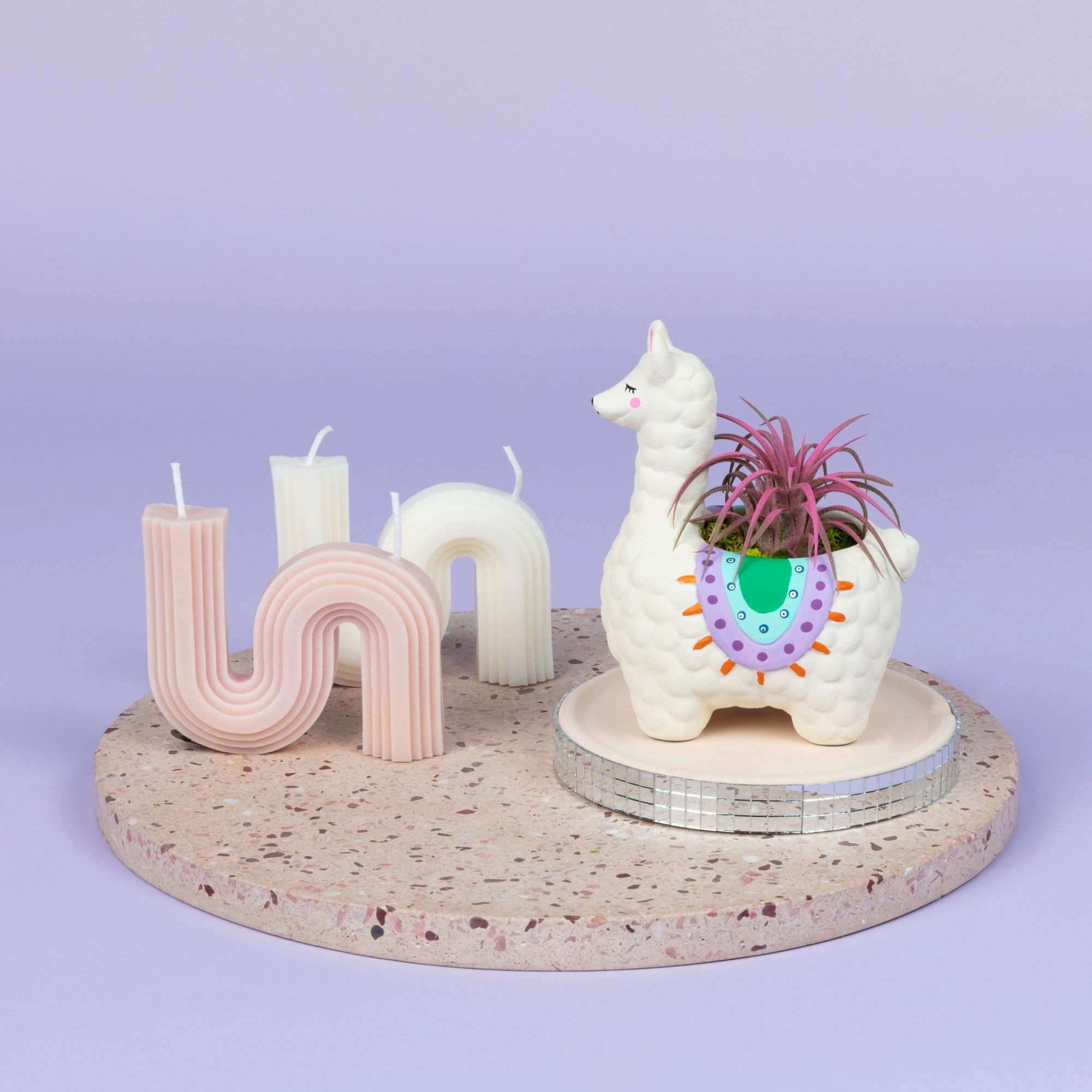 Create Basics Paintable Ceramic Llama Planter, White 5