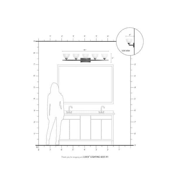 Somerset 5 Light Brushed Nickel Bath Vanity