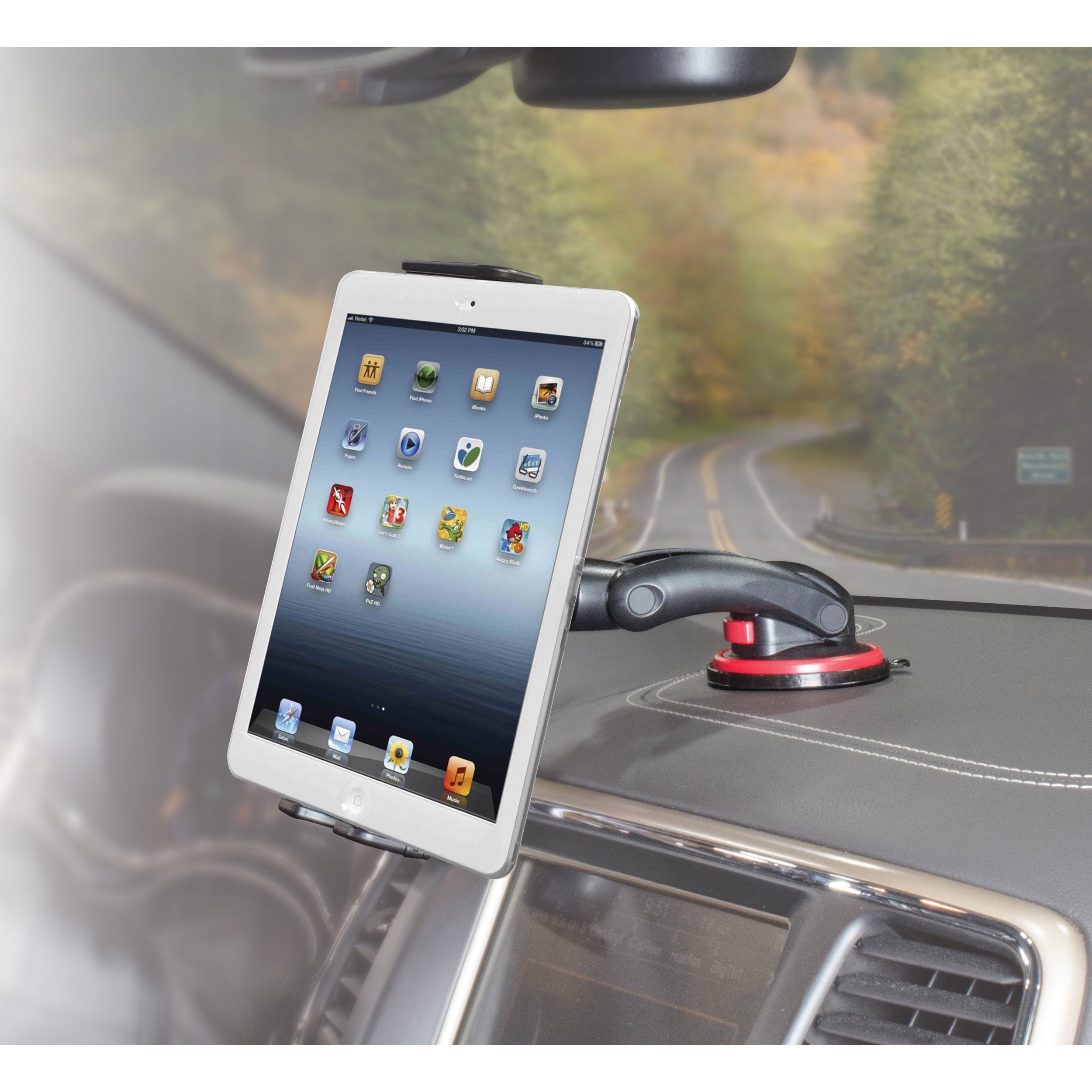 Tuff Tech Super Stick Universal Car Mount Phone Holder Desk Stand with Suction Cup Base and Adjustable Arm for -iPhone, Samsung, LG, Moto, Huawei, Smartphones