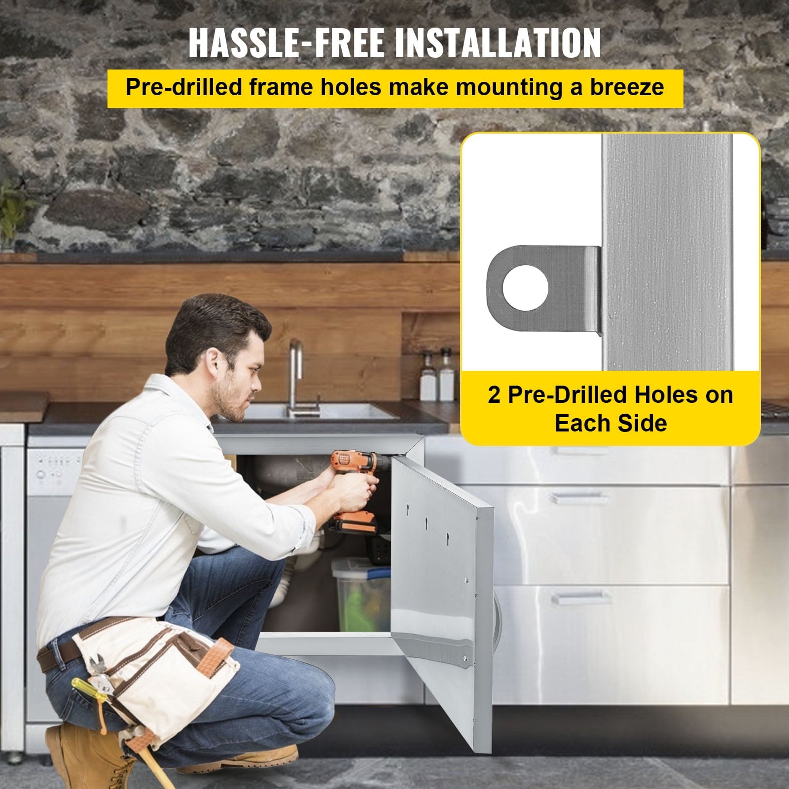 Access Door 20W x 14H inch BBQ Door Stainless Steel, Outdoor Kitchen Doors