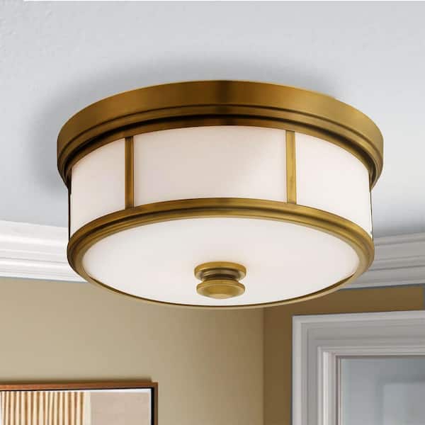 Harbour Point 2-Light Liberty Gold Flush Mount