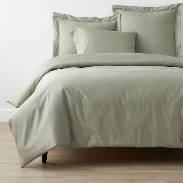 Company Cotton Wrinkle-Free Laurel Green 300-Thread Count Sateen King Fitted Sheet