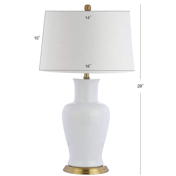 Julian 29 in. White/Gold Ceramic Table Lamp