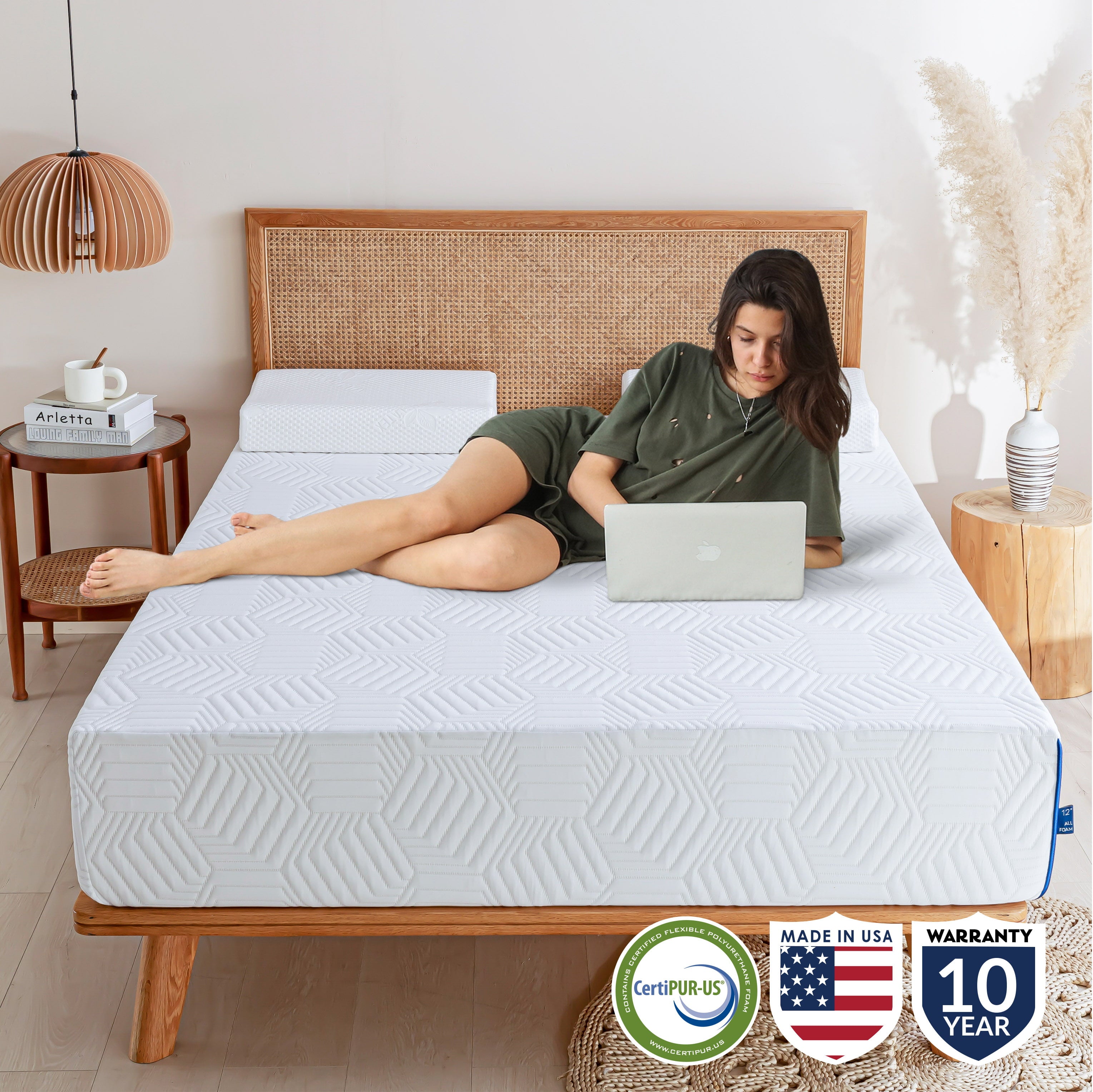 8 inch Green Tea Gel Infused Memory Foam Mattress in a Box, Twin