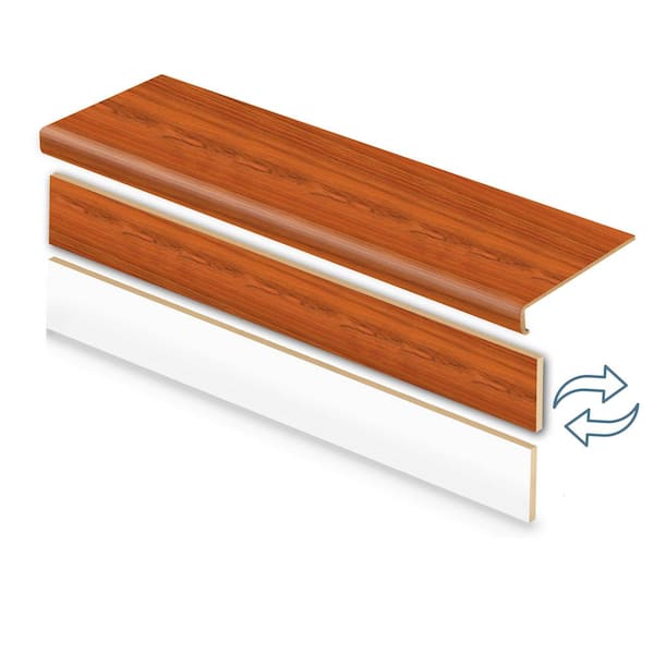 Paradise Jatoba 47 in. L x 12.15 in. W x 2.28 in.T Laminate Stair Tread and Reversible Riser Kit Adhesive