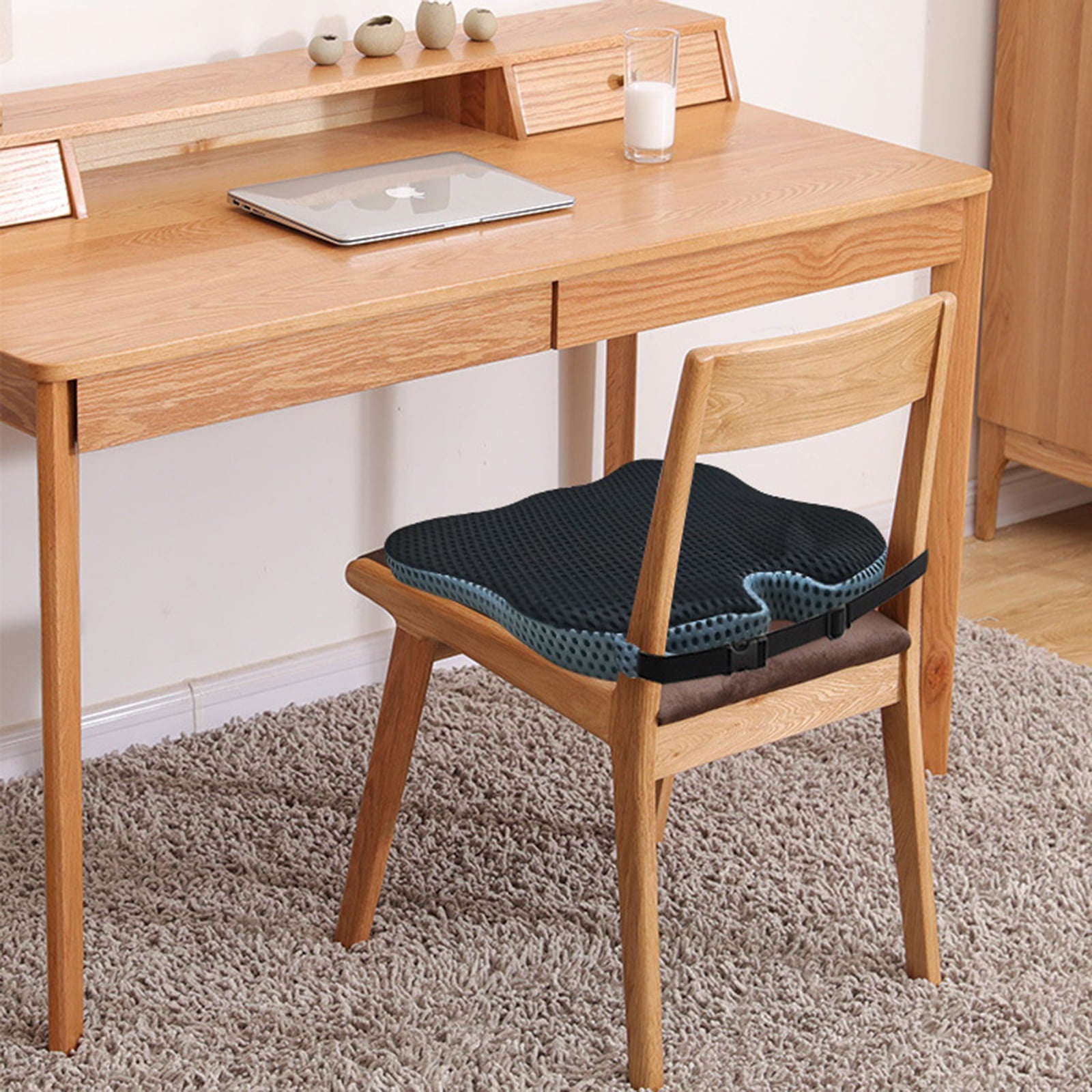 Oenbopo Car Seat Cushion, Memory Foam Seat Cushion Automobile Wedge Pad Pillow for Car, Truck, Office Chair Wheelchairs Support Tailbone Pain Relief