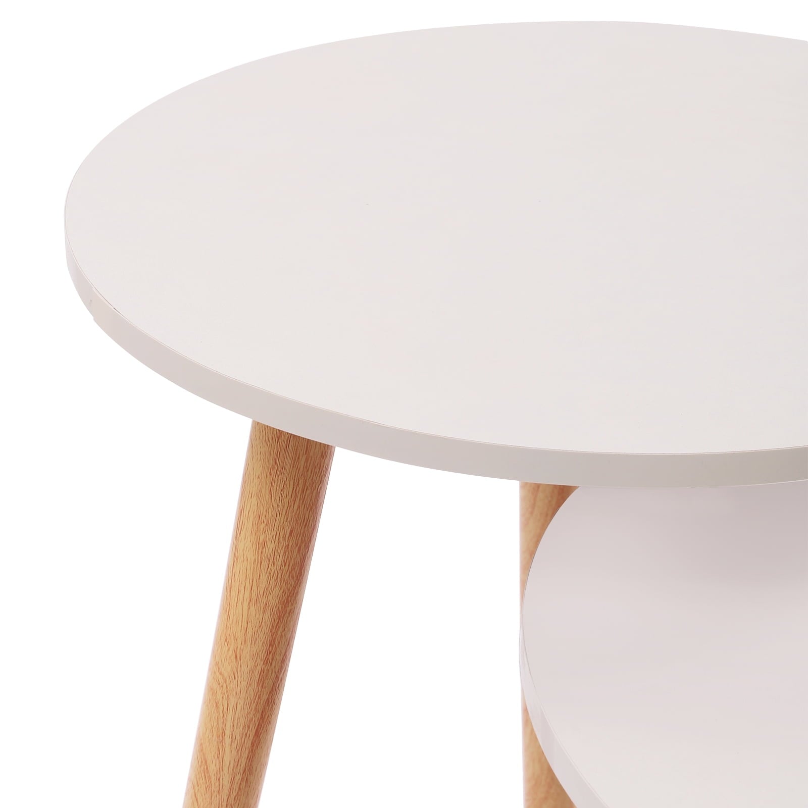 Loyalheartdy Sofa Table Nesting Table White MDF Coffee Table End Desk Non-slip Foot Pad