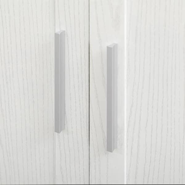 Kitchen Pantry White 14-Tier Freestanding Cupboard with 2-Doors, Adjustable Shelves for Living Room, Dining Room