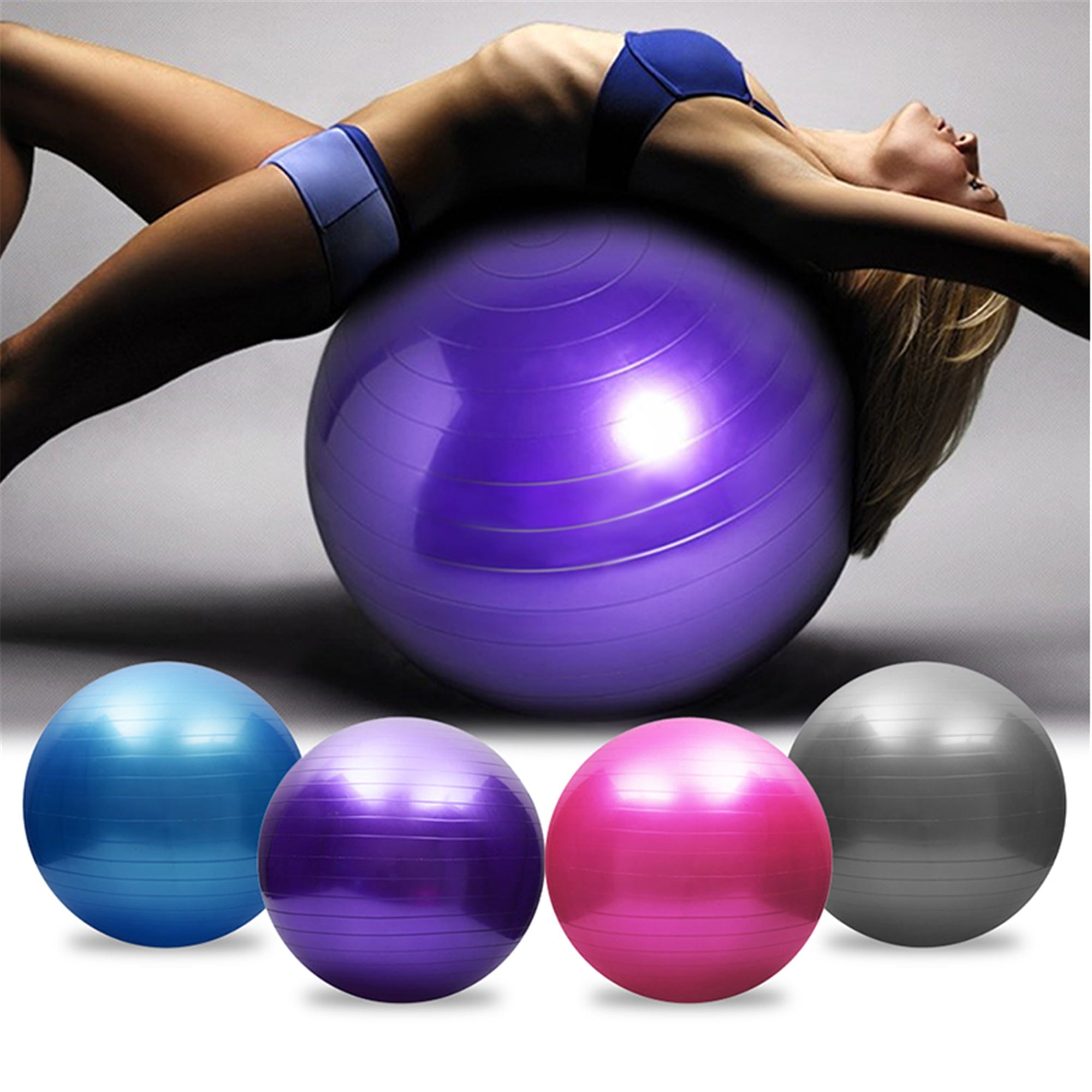 Elbourn Yoga Ball Exercise Ball 45CM, Workout Ball Chair for Balance, Stability, Pregnancy and Physical Therapy, Pump Included