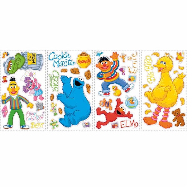 5 in. x 11.5 in. Sesame Street Peel and Stick Wall Decals (45-Piece)