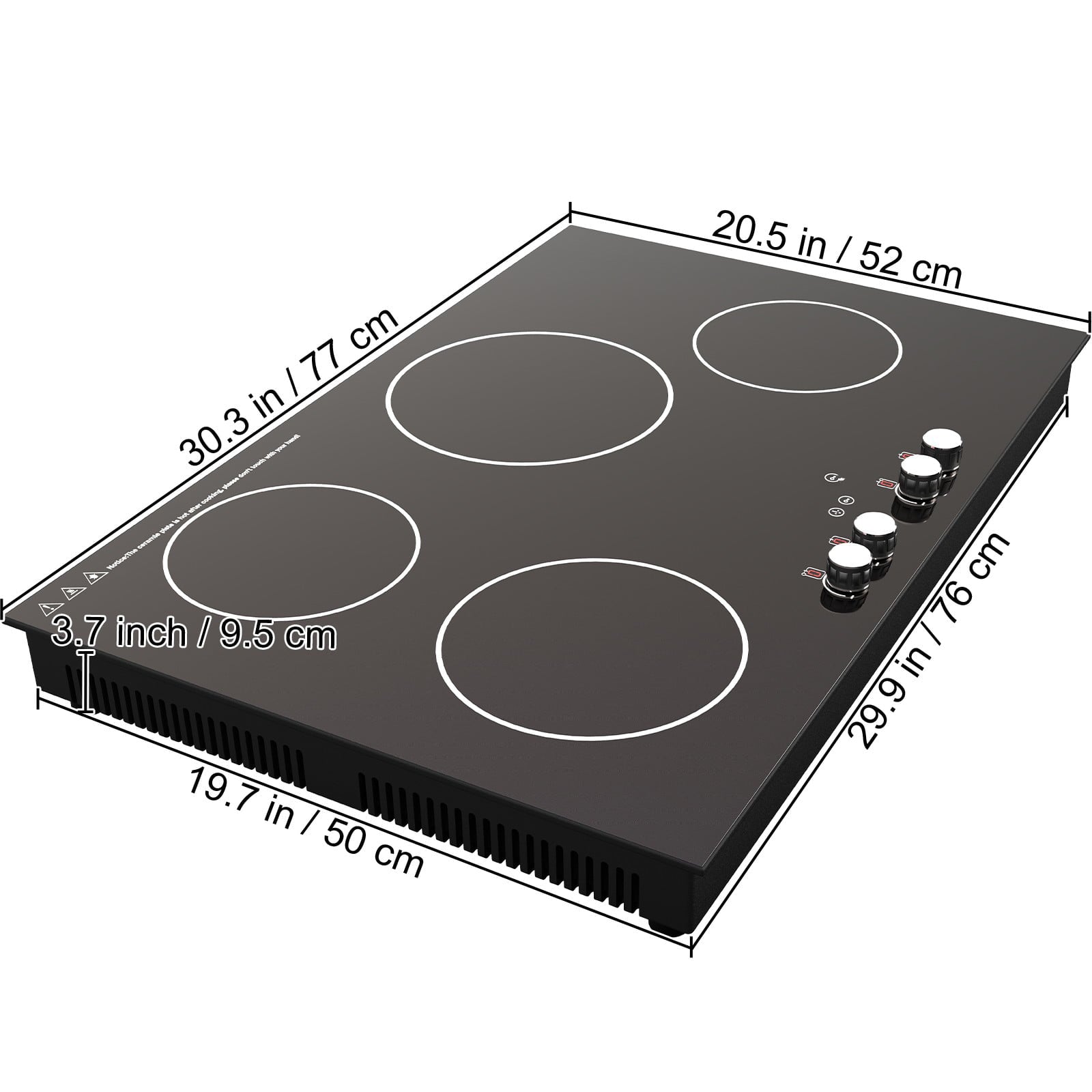 BENTISM Electric Induction Cooktop Built-in Stove Top 30in 4 Burners 220V