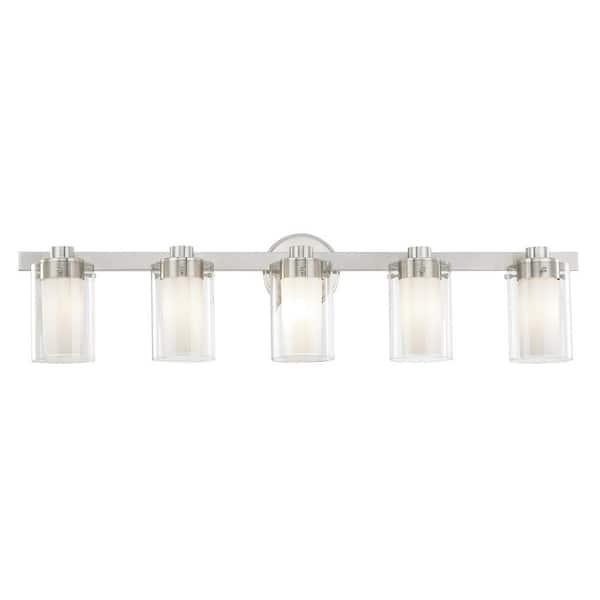 Manhattan 5 Light Brushed Nickel Bath Vanity