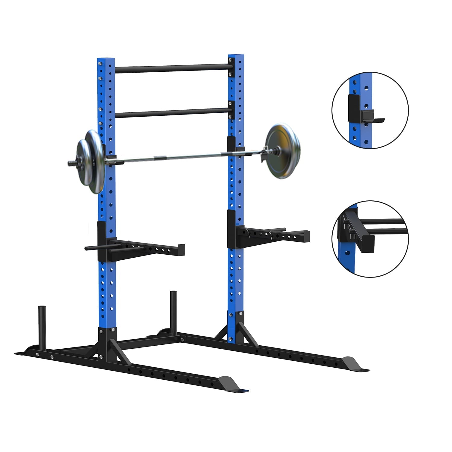 Wesfital Multi-Functional Power Racks Tower, with Free 66LBS Adjustable Dumbbell Weight Sets, Adjustable Heavy Power Cage Squat Rack Deadlifts Squats Weightlifting, Blue