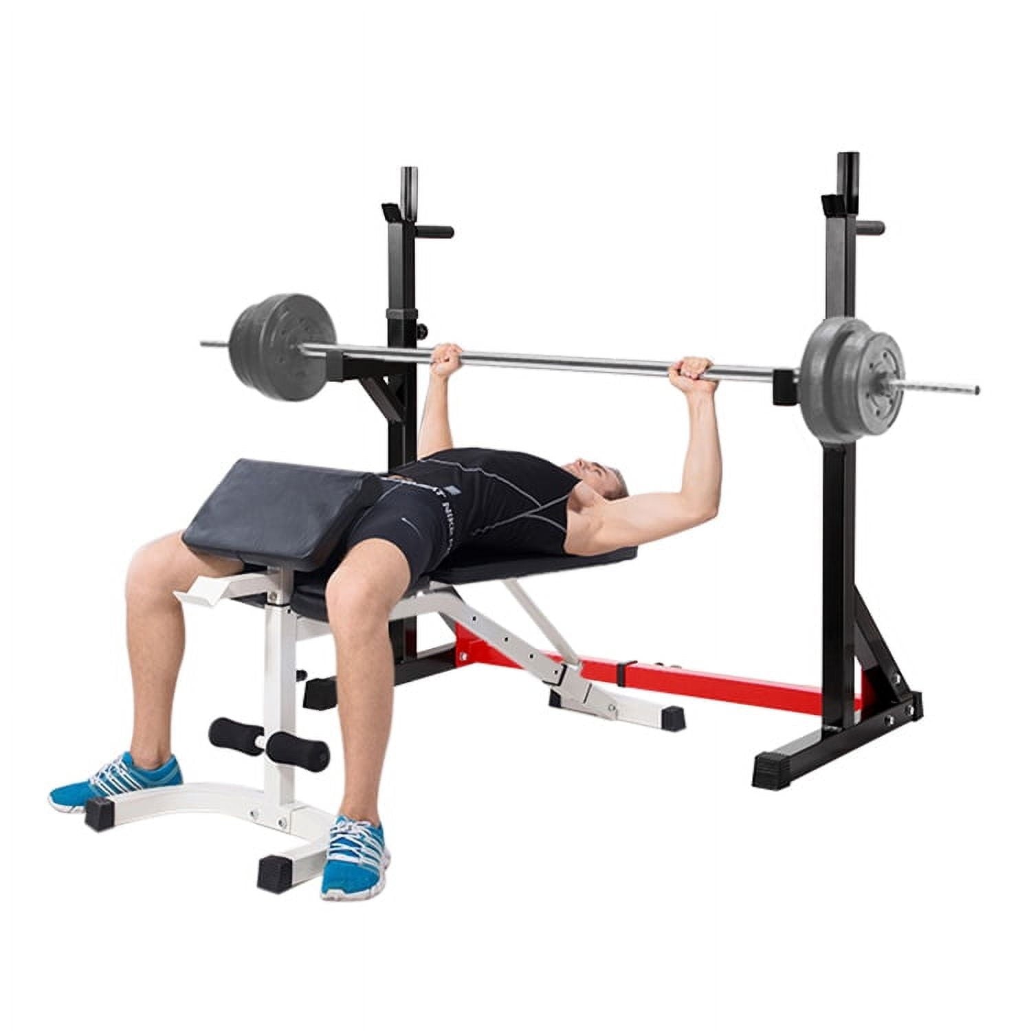 Ollieroo Multi-function Barbell Rack Dip Stand Gym Family Fitness Adjustable Squat Rack Weight Lifting Bench Press Dipping Station