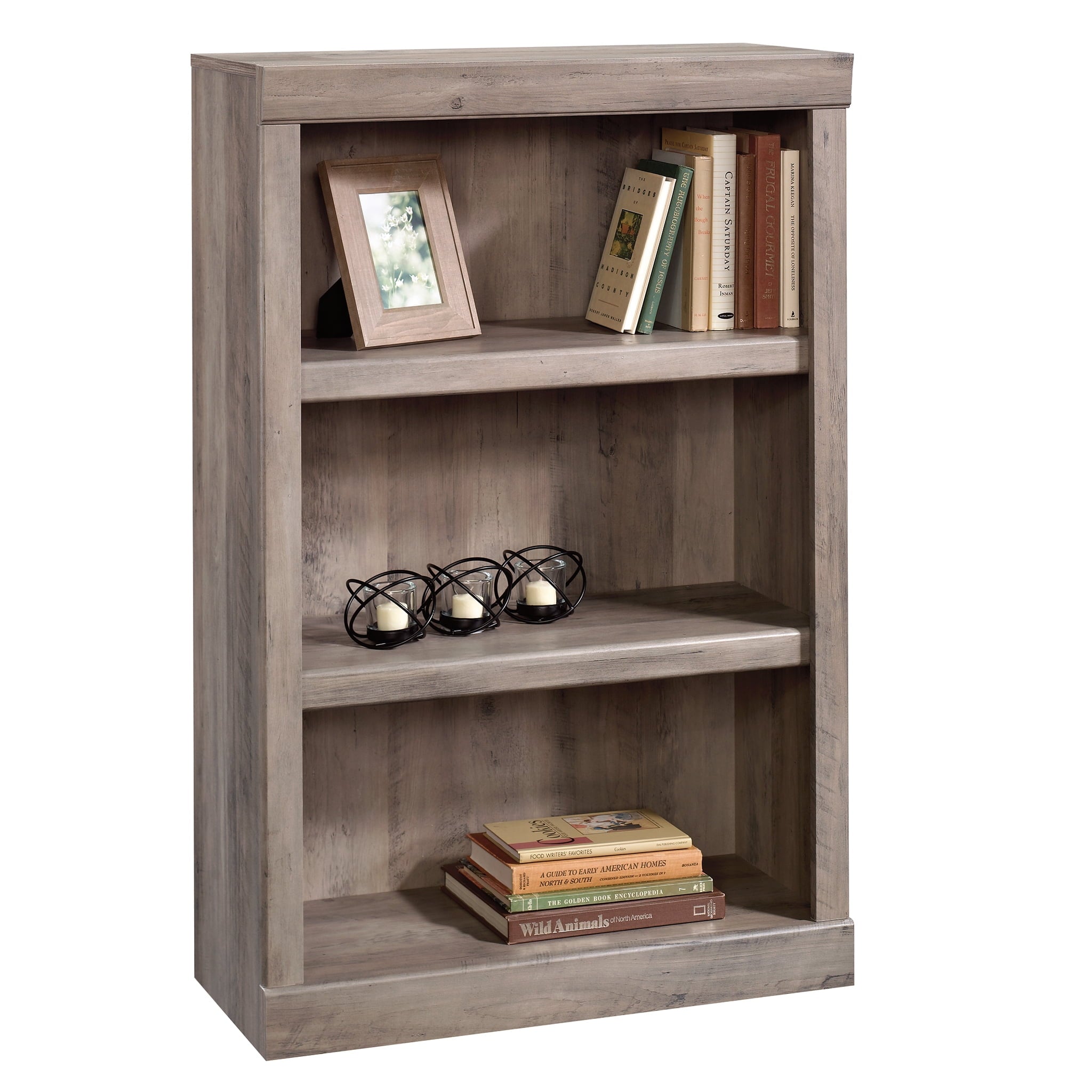 Better Homes & Gardens Glendale 3 Shelf Bookcase, Rustic Gray Finish