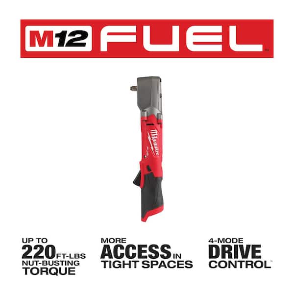 M12 FUEL 12V Lithium-Ion Brushless Cordless 3/8 in. and 1/2 in. Right Angle Impact Wrenches Set (2-Tool)