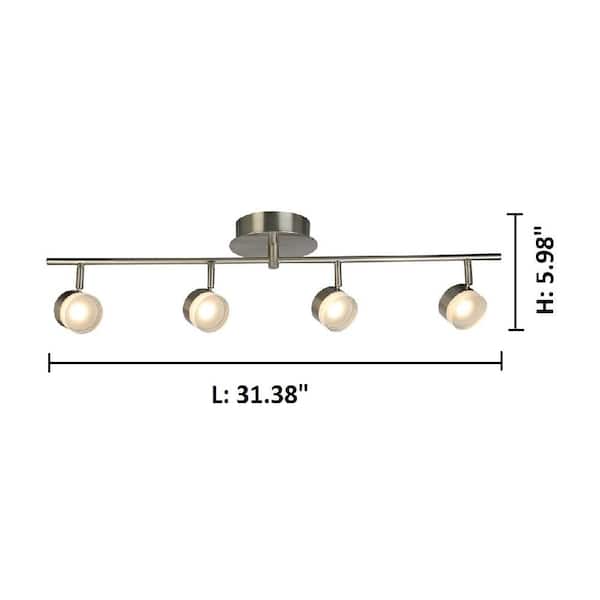 Newport Hill 2.6 ft. 4-Light Brushed Nickel Integrated LED Fixed Track Lighting Kit
