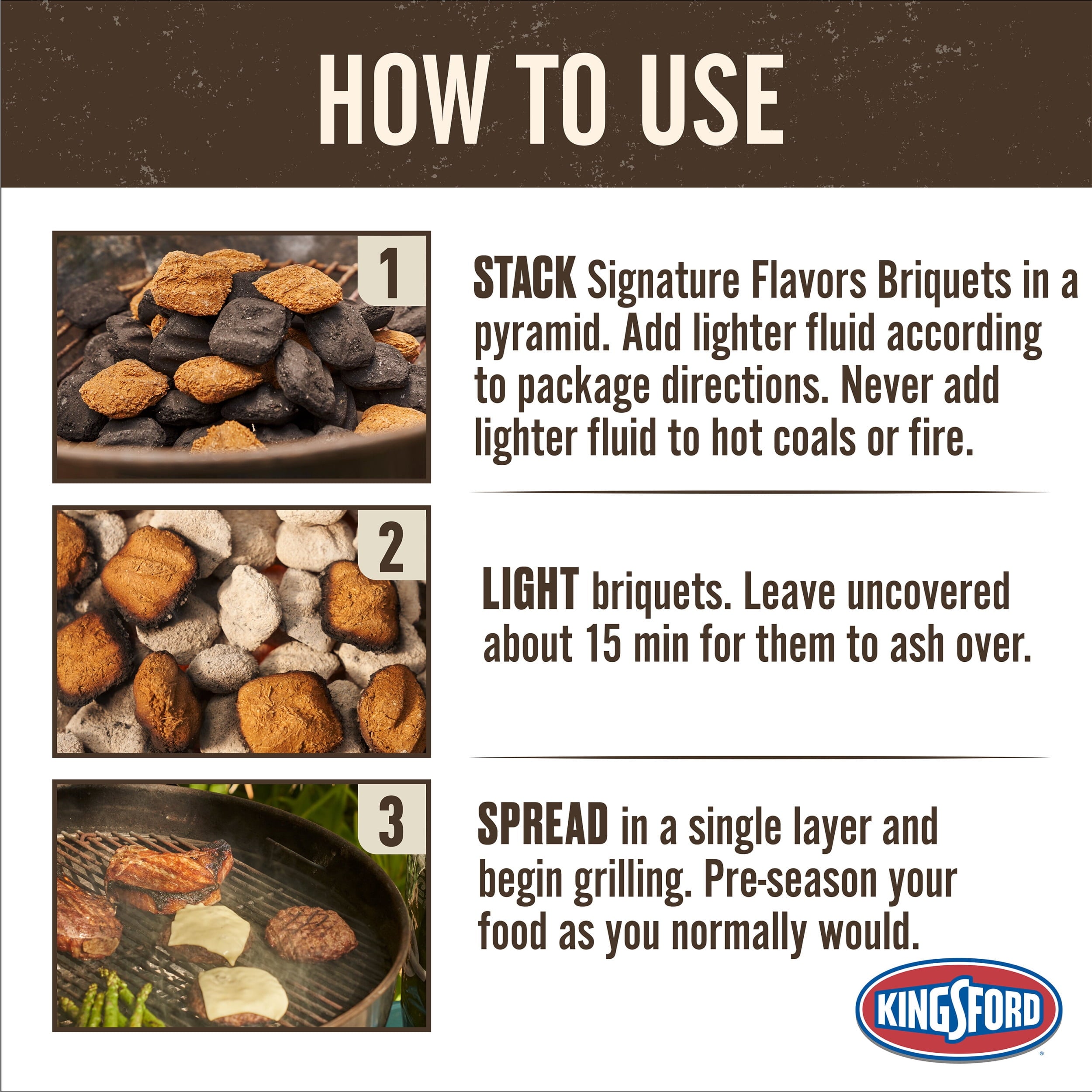 Kingsford Signature Flavors Charcoal Briquettes, Memphis BBQ and Hickory Wood with Garlic, Paprika, Rosemary and a Hint of Sweetness, 8 Pounds